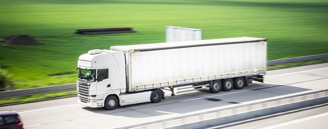 Commercial vehicle driving on a northern ireland road